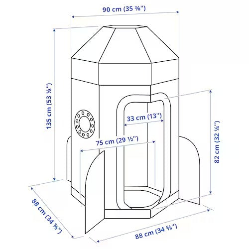 AFTONSPARV Children's tent, rocket white/red