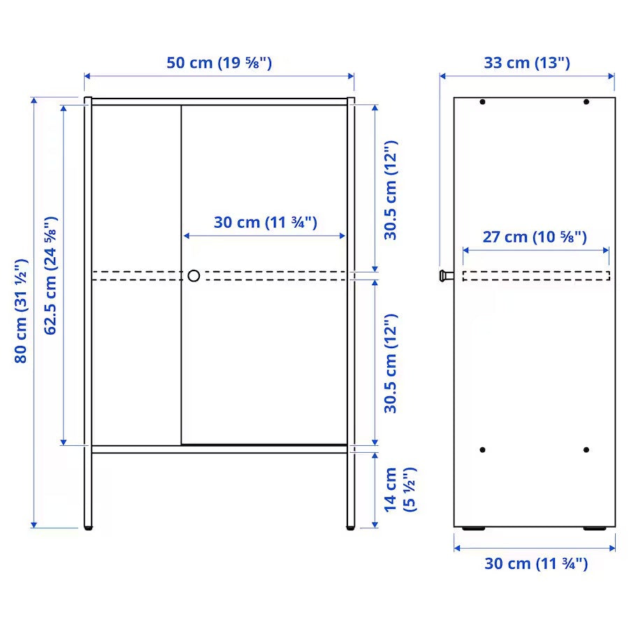 BAGGEBO Cabinet with door, white, 50x30x80 cm