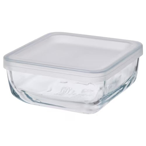 IKEA 365+ Food container, square, glass, Length: 6 Width: 6