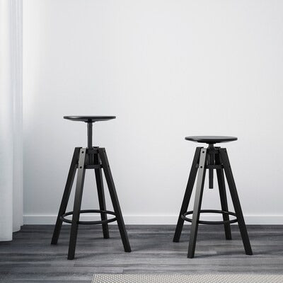 DALFRRED Bar stool, black, 63-74 cm