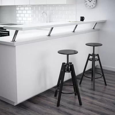 DALFRRED Bar stool, black, 63-74 cm
