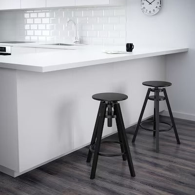 DALFRRED Bar stool, black, 63-74 cm