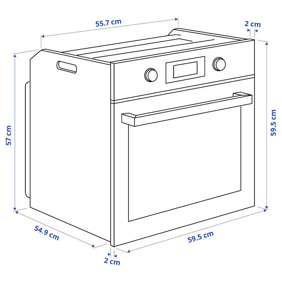 ANRÄTTA Forced air oven, IKEA 500 stainless steel