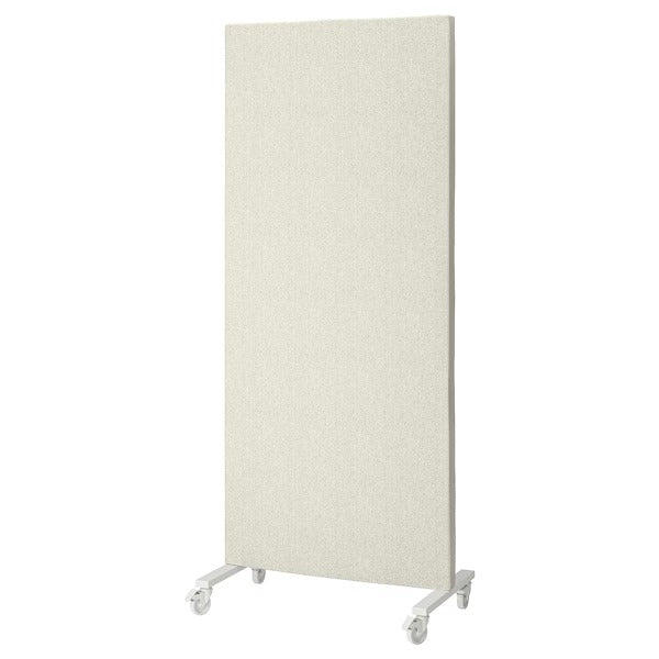 New MITTZON Frame with castors/acoustic screen, Gunnared beige/white, 85x205 cm