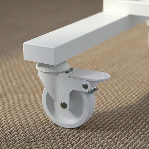 New MITTZON Frame with castors/acoustic screen, Gunnared beige/white, 85x205 cm