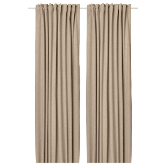 ROSENMANDEL Room darkening curtains, 1 pair, yellow-beige, 135x250 cm