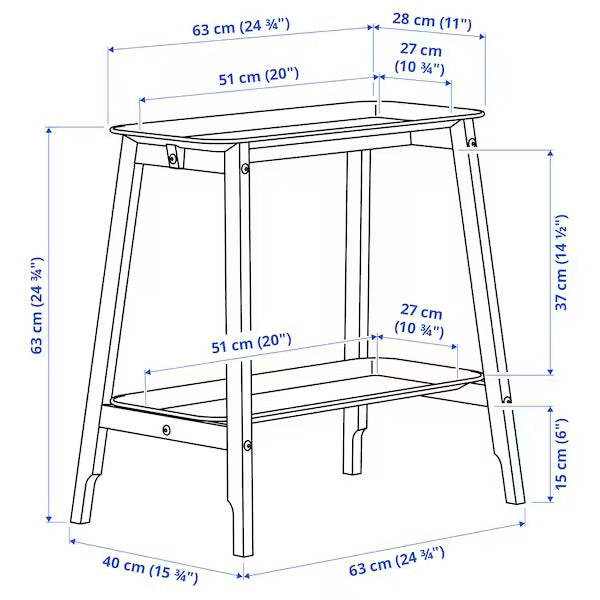 ALPVIDE Plant stand, white, 63 cm