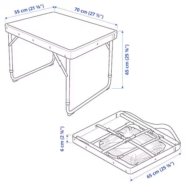New STRANDÖN Folding table set, green