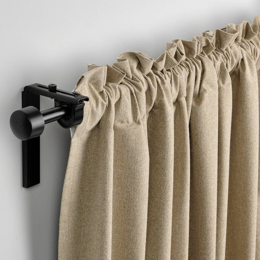 ROSENMANDEL Room darkening curtains, 1 pair, yellow-beige, 135x250 cm