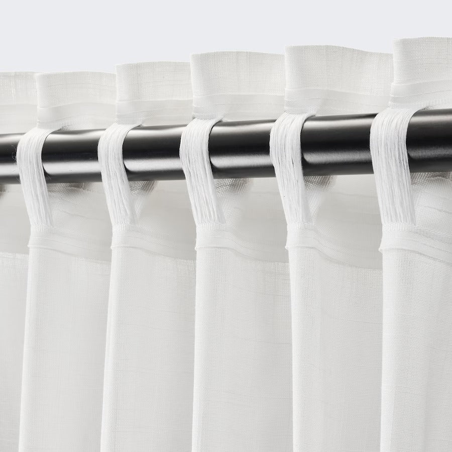 SILVERLÖNN Sheer curtains, 1 pair, white, 145x250 cm