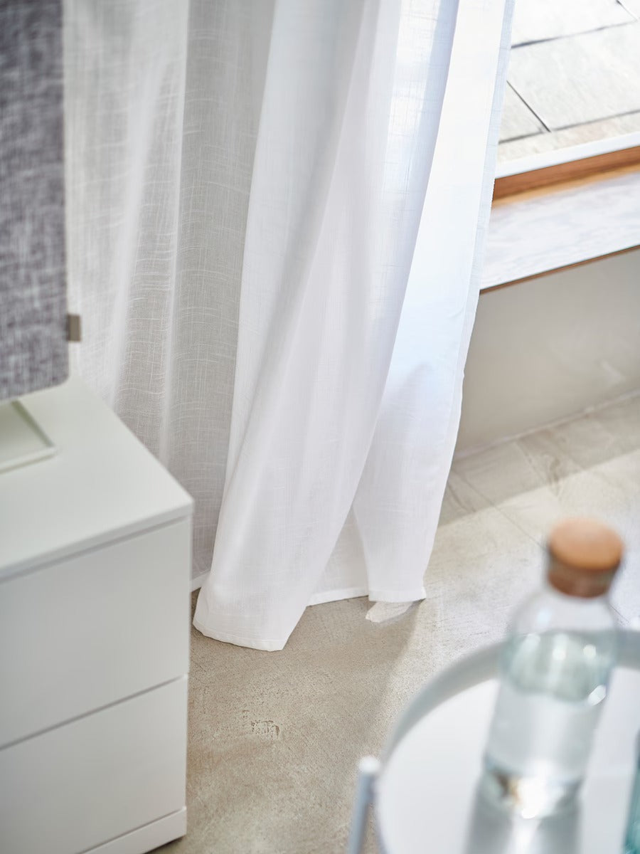 SILVERLÖNN Sheer curtains, 1 pair, white, 145x250 cm
