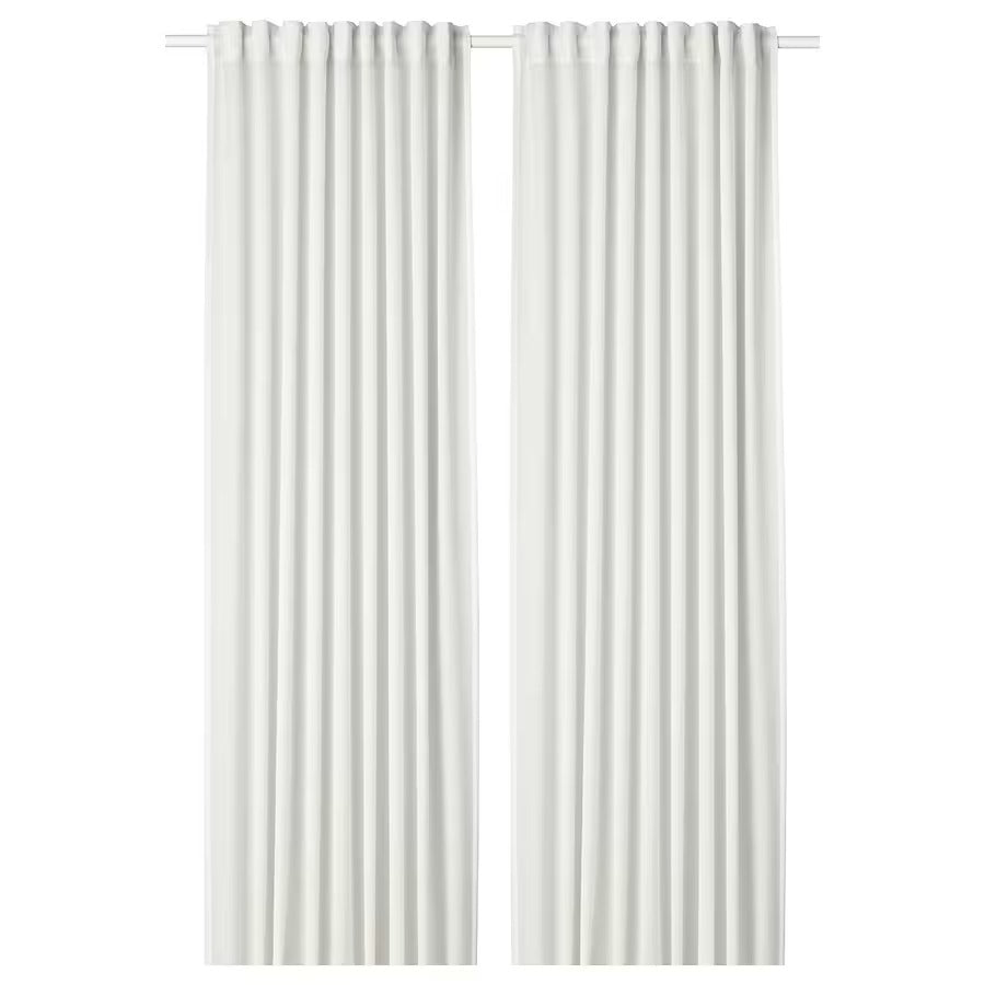 HILJA Curtains, 1 pair, white, 145x250 cm