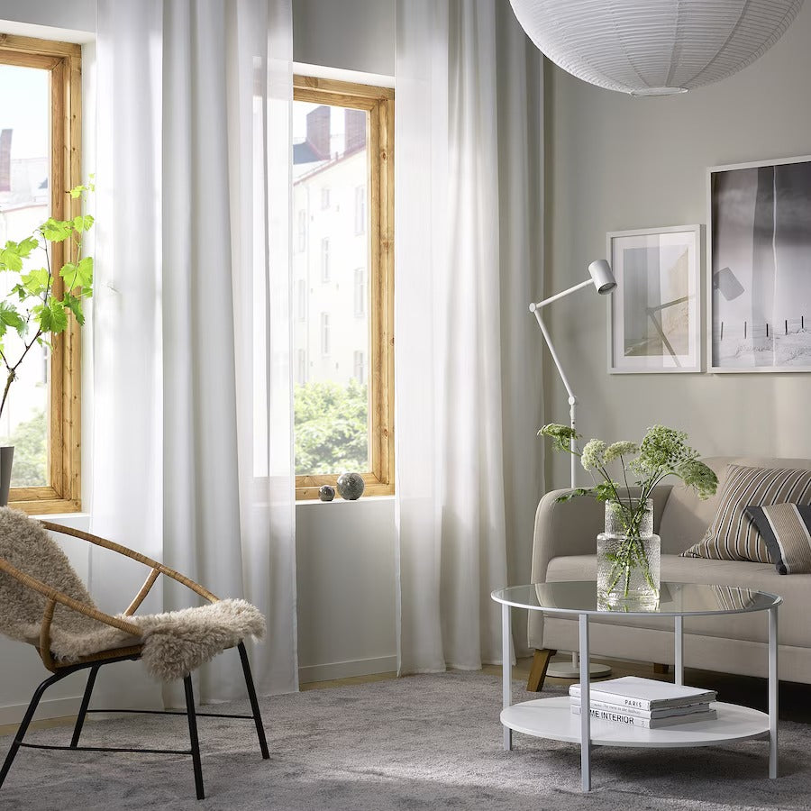 HILJA Curtains, 1 pair, white, 145x250 cm