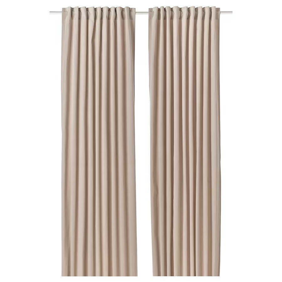SANELA Curtains, 1 pair, light beige, 140x250 cm