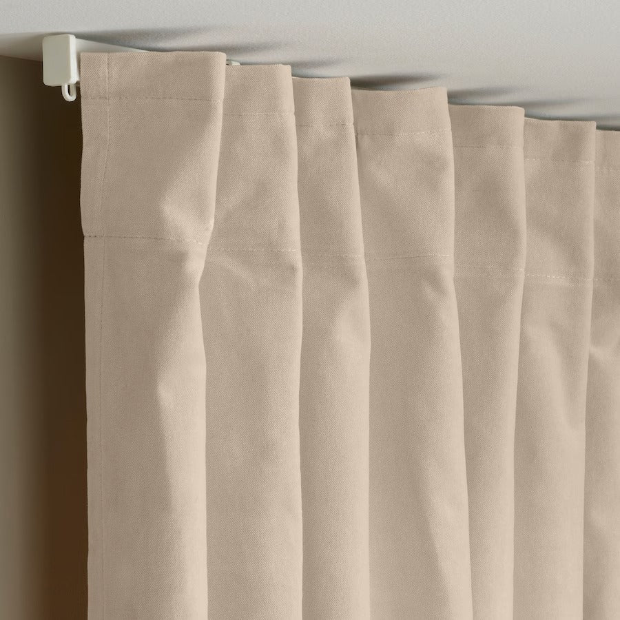 SANELA Curtains, 1 pair, light beige, 140x250 cm