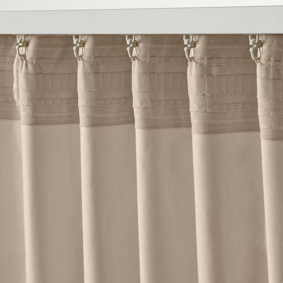 SANELA Curtains, 1 pair, light beige, 140x250 cm