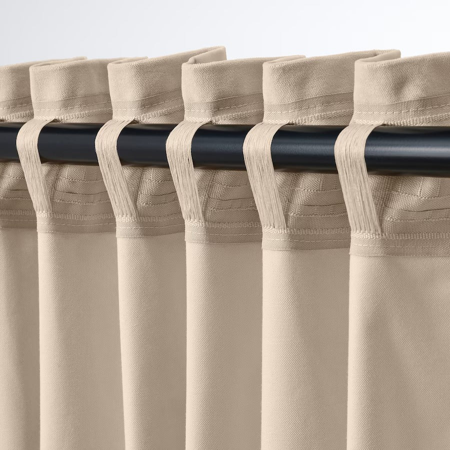 SANELA Curtains, 1 pair, light beige, 140x250 cm