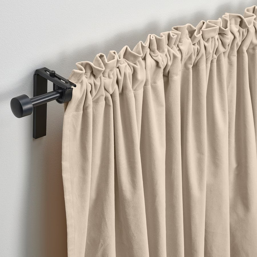 SANELA Curtains, 1 pair, light beige, 140x250 cm