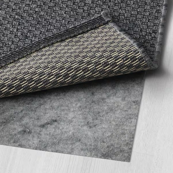 MORUM Rug flatwoven, in/outdoor, dark grey, 80x200 cm