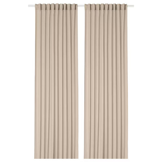 ROSENROBINIA Sheer curtains, 1 pair, beige, 145x250 cm