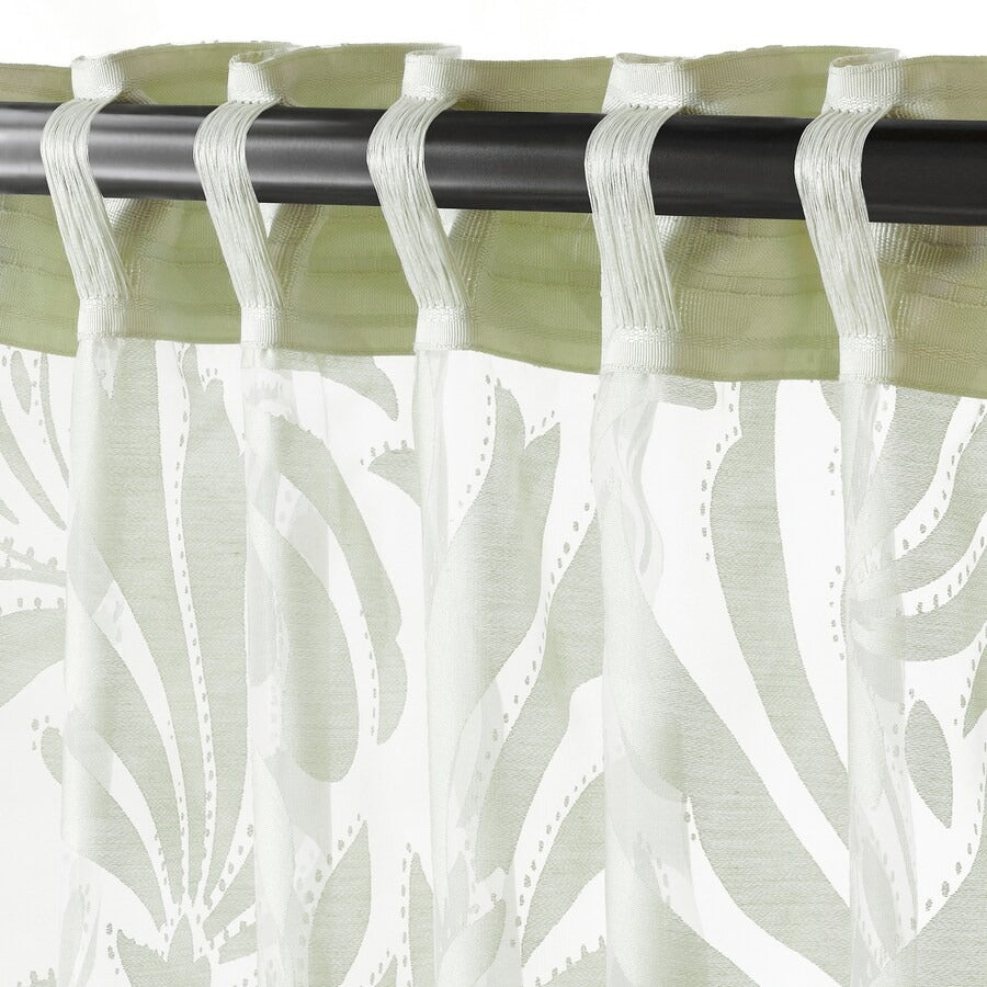 SKÄREFLY Sheer curtains, 1 pair, green, 145x250 cm