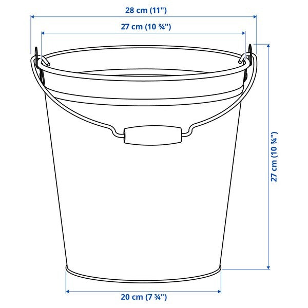 ÅKERBÄR Bucket/plant pot, in/outdoor yellow, 10 l