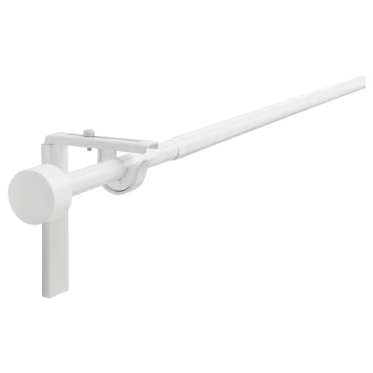 RĂCKA Curtain rod combination, white, 120-210 cm