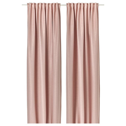 VILBORG Room darkening curtains, 1 pair, pink, 145x250 cm