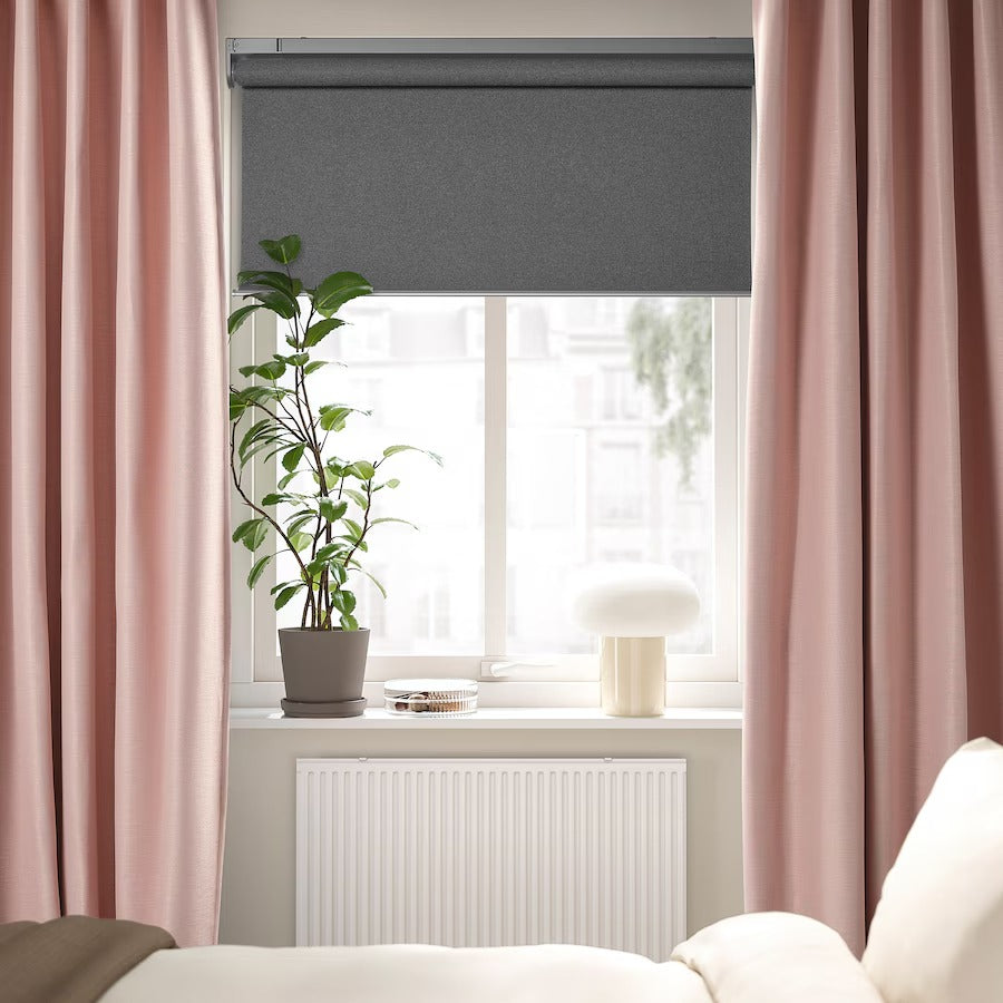 VILBORG Room darkening curtains, 1 pair, pink, 145x250 cm