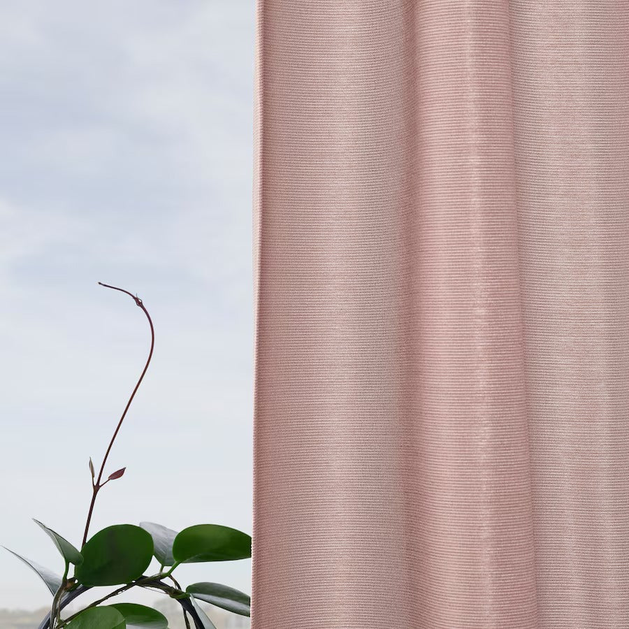 VILBORG Room darkening curtains, 1 pair, pink, 145x250 cm