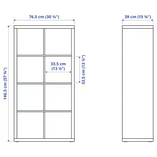 KALLAX Shelving unit with 4 inserts, white, 77x147 cm