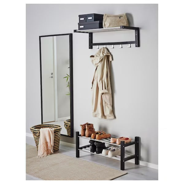 TJUSIGShoe rack, black, 79x32x37 cm