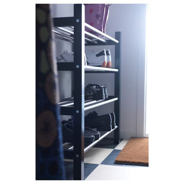TJUSIGShoe rack, black, 79x32x37 cm