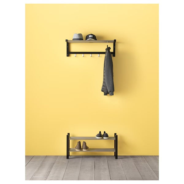 TJUSIGShoe rack, black, 79x32x37 cm