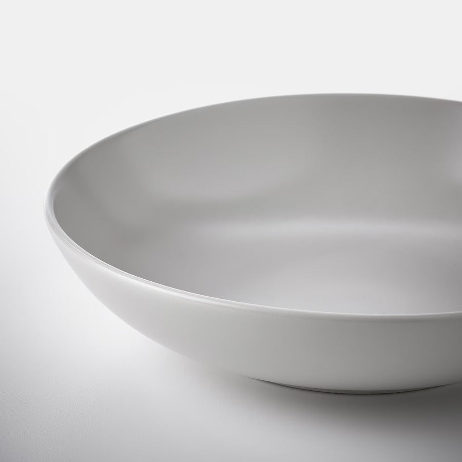 FÄRGKLAR Deep plate, matt light grey, 19 cm