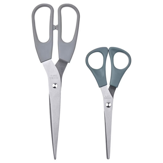 SVĂRDFISK Scissors, set of 2, stainless steel grey/grey-turquoise
