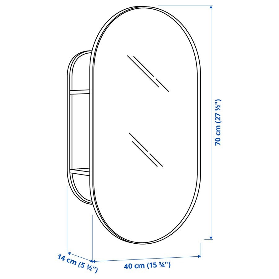 LINDBYN Mirror with storage, 40x70 cm