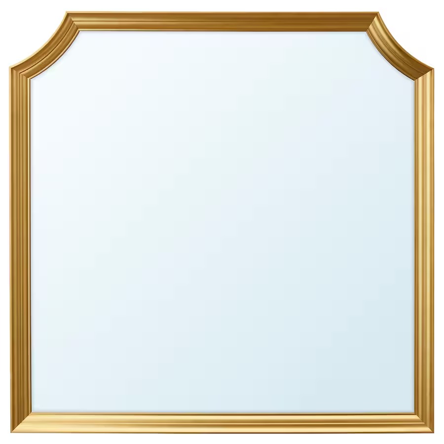 SVANSELE Mirror, gold-colour, 78x78 cm