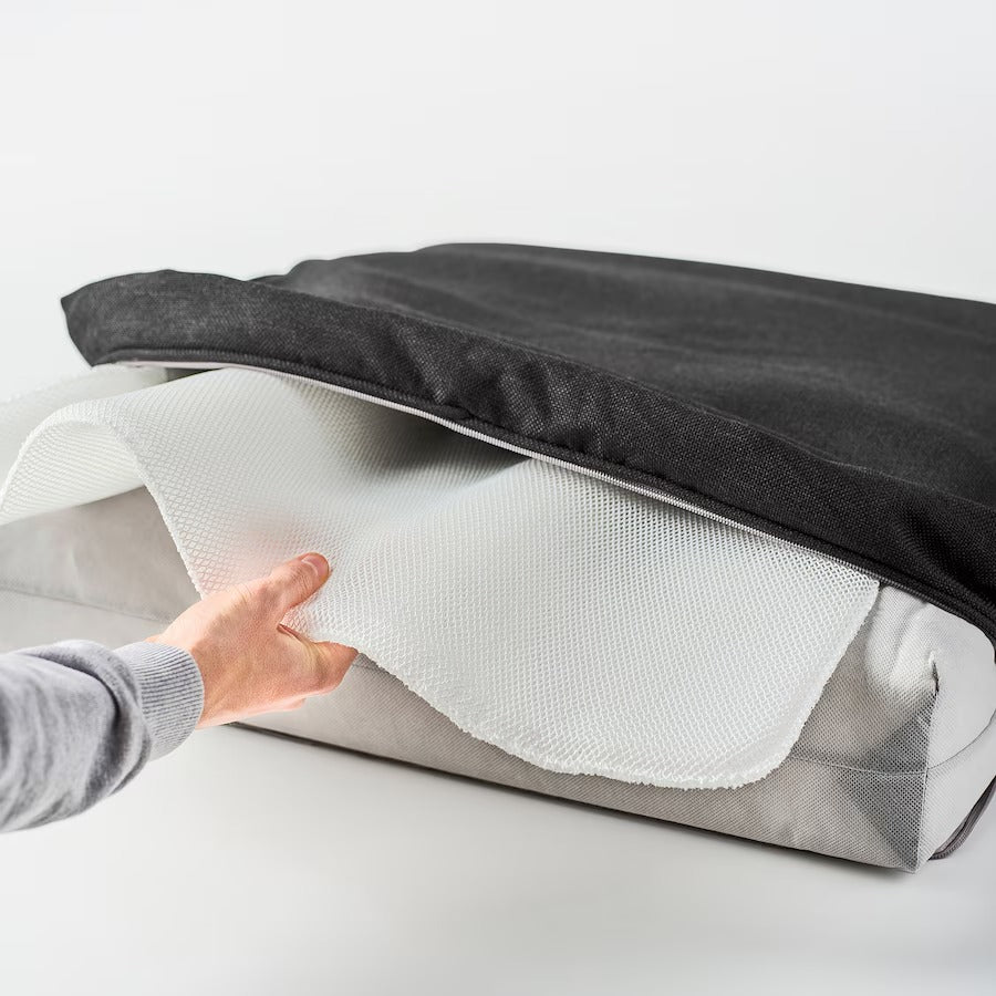 JÄRPÖN/DUVHOLMEN Seat cushion, outdoor, anthracite, 62x62 cm