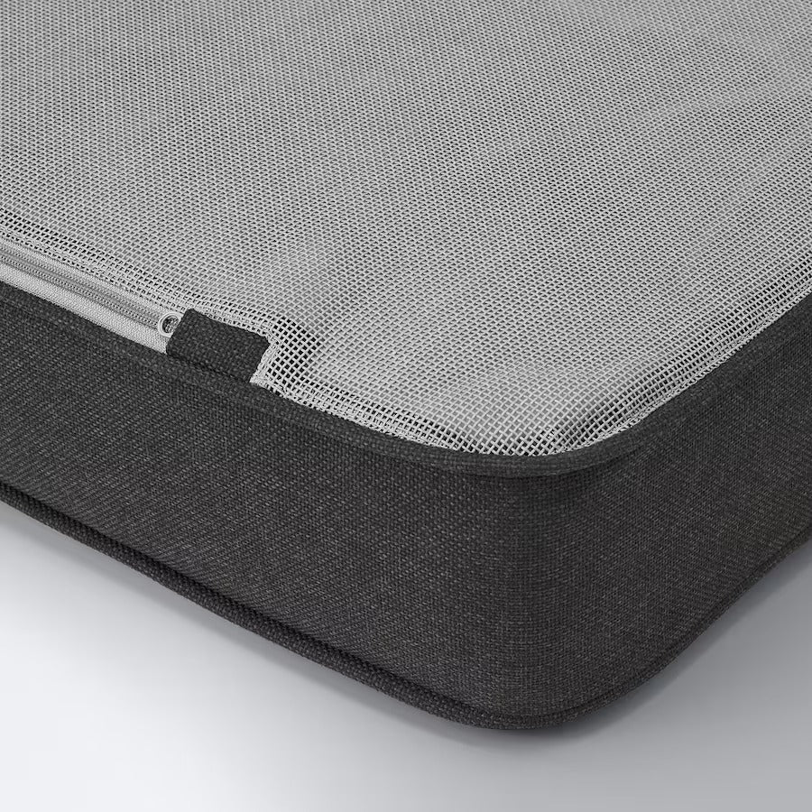 JÄRPÖN/DUVHOLMEN Seat cushion, outdoor, anthracite, 62x62 cm