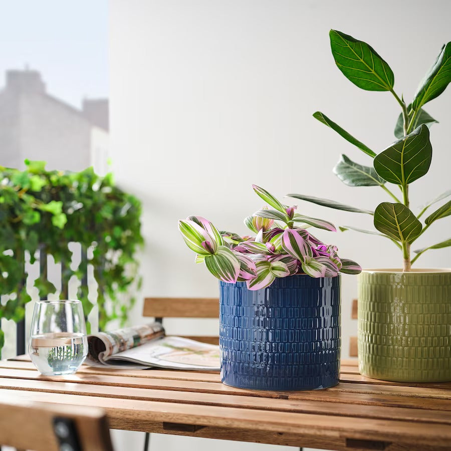 CHIAFRÖN Plant pot, in/outdoor dark blue, 15 cm