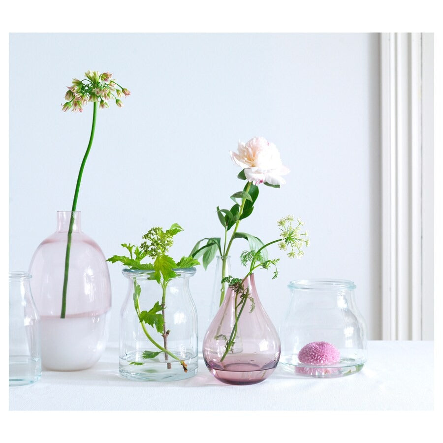 SANNOLIK Vase, pink, 17 cm