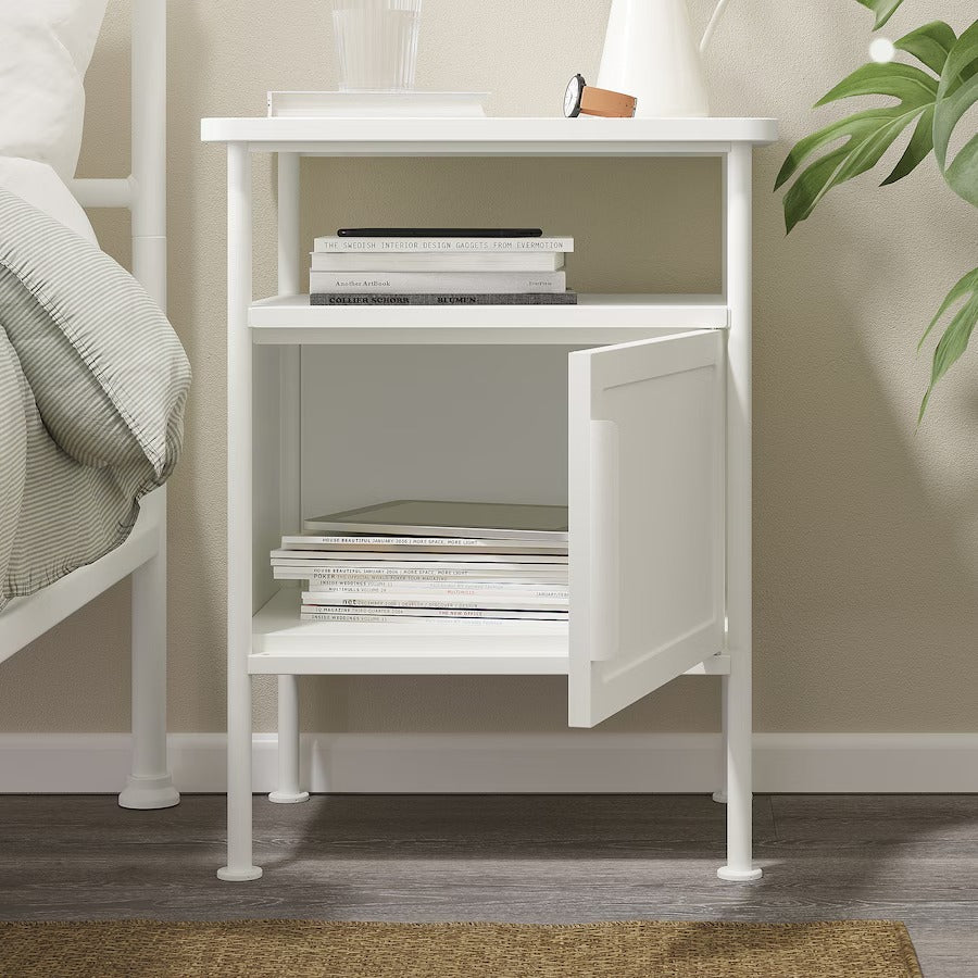 GRÅFJÄLLET Bedside table, white, 45x36x59 cm