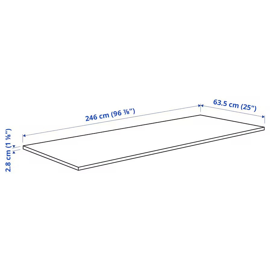 JÄRSTORP Worktop, white/laminate, 246x2.8 cm