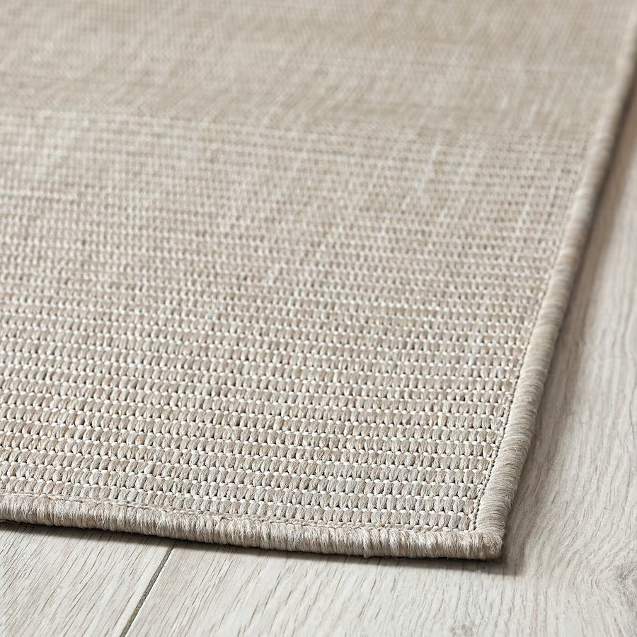 LUFTFARTYG Rug flatwoven, in/outdoor, beige/stripe, 160x230 cm