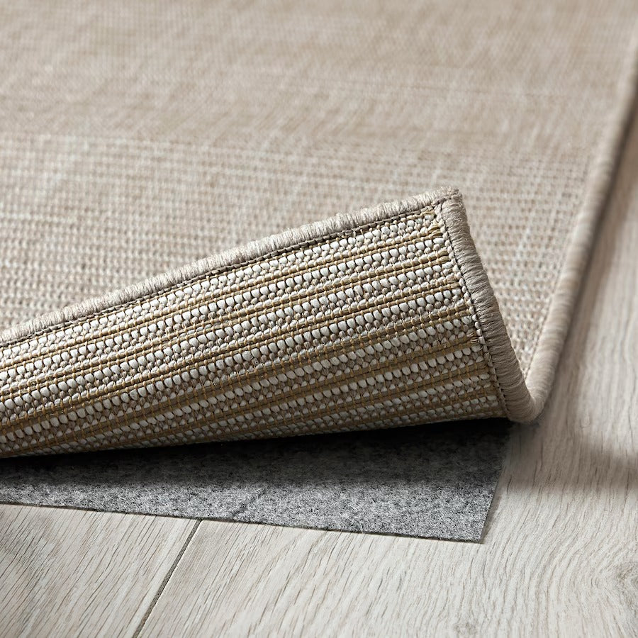 LUFTFARTYG Rug flatwoven, in/outdoor, beige/stripe, 160x230 cm