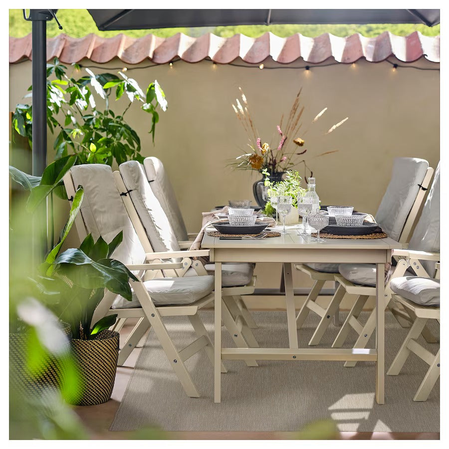 LUFTFARTYG Rug flatwoven, in/outdoor, beige/stripe, 160x230 cm