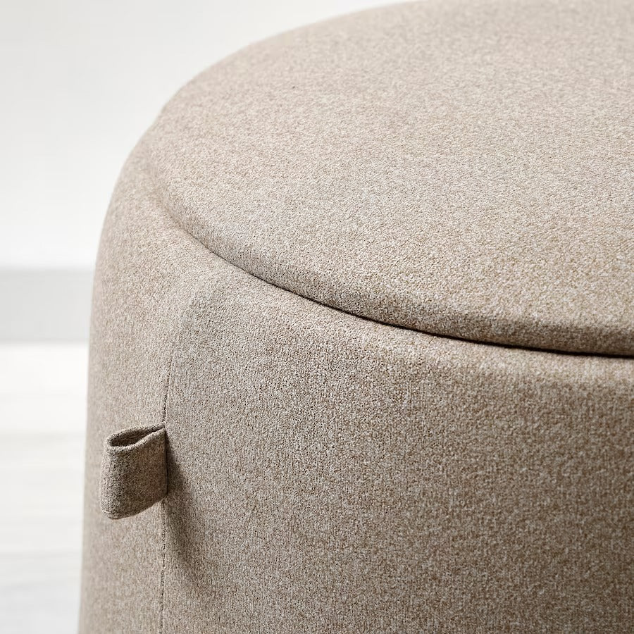 JÄRRESTAD Pouffe, with storage/Tonerud dark beige