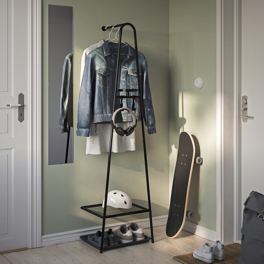 ÄLGANÄS Clothes rack with shoe storage, 46x39x166 cm