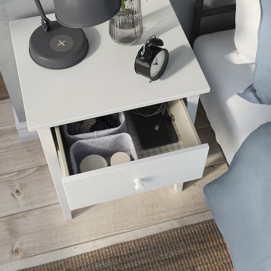 GULLABERG Bedside table, with 1 drawer with shelf/white, 53x43x69 cm